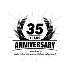 35 years design template. Anniversary vector and illustration template.
