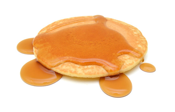 One Pancake Isolated On White Background