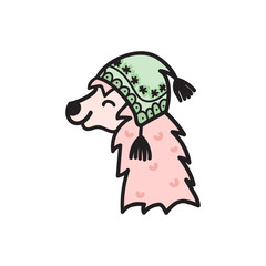 Vector illustration. Cute character lama