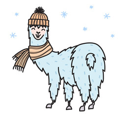 Vector illustration. Cute character lama