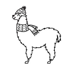Vector illustration. Cute character lama © pikovit