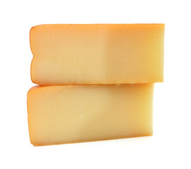 Block of Cheddar Cheese Over White