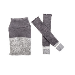 Women's Wool Turtleneck Sweater and Legwarmers Isolated on White