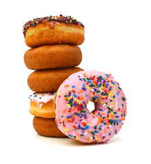 Donuts on white background