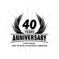 40 years design template. Anniversary vector and illustration template.
