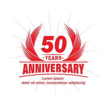 50 years design template. Anniversary vector and illustration template.
