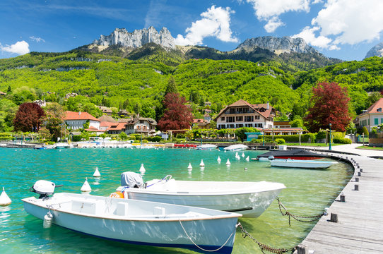 marina in Talloires at Lake Annecy in France