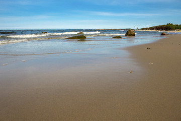 Sea tide on the beach