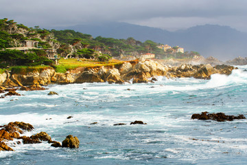 California coast along the Pacific, USA