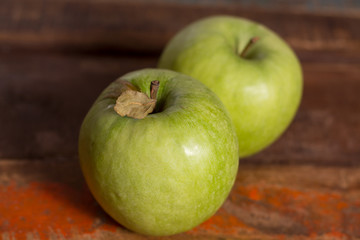 Fresh organic big green apples good for snack