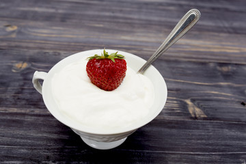 Glasses of fresh cold smoothie with fruit and berries
