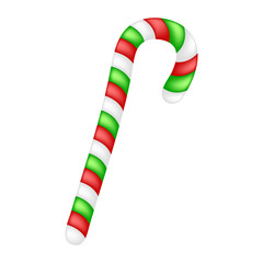 Candy cane for christmas design isolated on white background