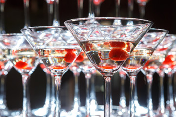 Sweet cherry in glass