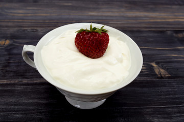 Glasses of fresh cold smoothie with fruit and berries