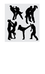 Fototapeta na wymiar fighting male and female gesture silhouette Good use for symbol, logo, web icon, mascot, sign, sticker, or any design you want 