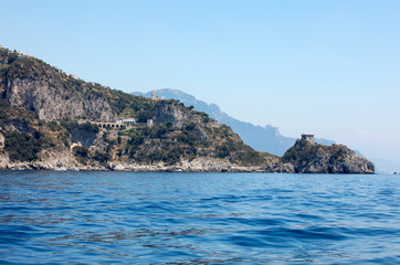 Fototapeta na wymiar A view of the Amalfi Coast between Sorrento and Amalfi. Campania. Italy