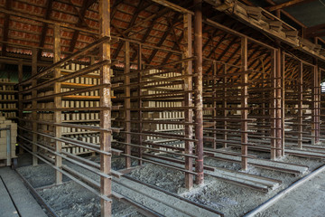 old factory for the production of pale bricks from clay for building purposes