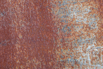 surface of rusty iron with remnants of old paint, chipped paint, texture background