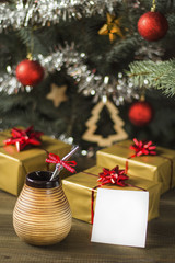 Yerba mate Christmas background