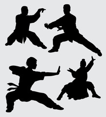 martial art male and female action silhouette. good use for symbol, logo, web icon, mascot, sticker, sign, or any design you want.
