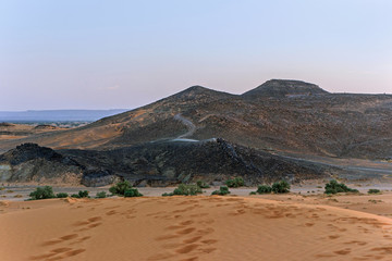 Fototapeta na wymiar small hill in sahara desert