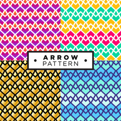 Geometric abstract seamless pattern set background, geometric background, arrows pattern, chevron pattern