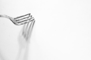 fork and the shadow of her background