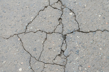 Cracks in the pavement. Poor road surfaces.