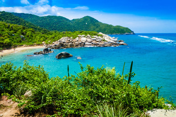 Fototapeta na wymiar Beautiful view of beach at Cabo San Juan,Tayrona Natural National Park, Colombia