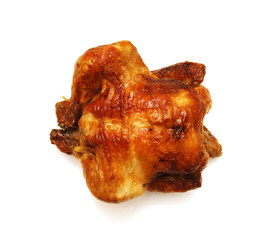 The whole fried chicken on a white background