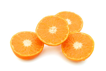  orange mandarins  isolated on white background