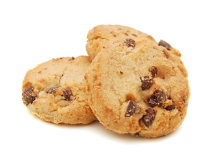 Chocolate chips cookies, close up