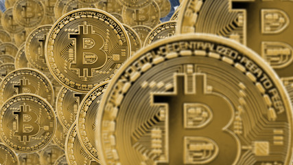 Fototapeta na wymiar Bitcoin blockchain crypto currency digital encryption network money exchange