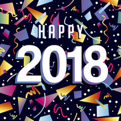Happy New Year 2018 confetti party background