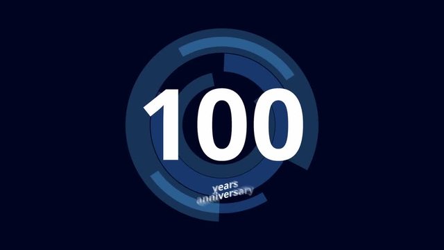100 Year anniversary Digital Tech Circle Blue Background 