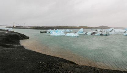 Icebergs in Jokulsarlon Glacial River Lagoon, Iceland