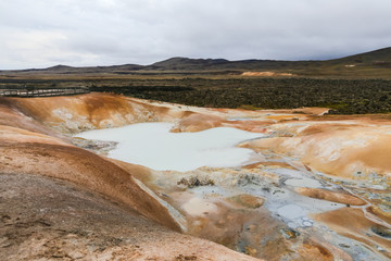 Lake in Leirhnjukur lava field, Iceland