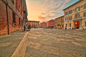 Foto op Canvas sunset on main square of Ravenna © Vivida Photo PC