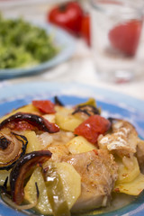 Oven codfish with potatoes meal