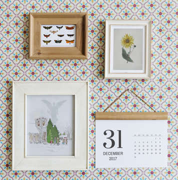 Wall frames and calendar