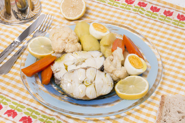 Hake fish with cauliflower and potatoes