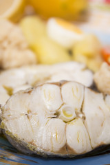 Hake fish with cauliflower and potatoes