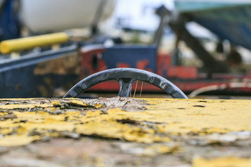 Old and broken boat in repair