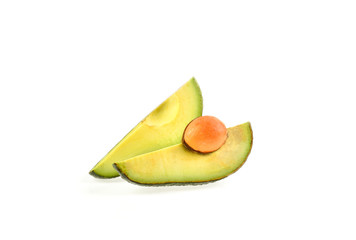 Avocado on white background