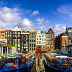 Traditional old buildings in Amsterdam, the Netherlands