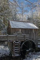 Snow Covered Old Grist Mill 