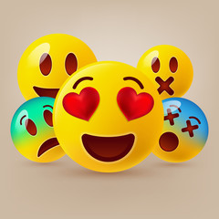 Emoticon. Vector style smile face icons