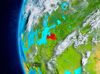 Latvia on Earth from space