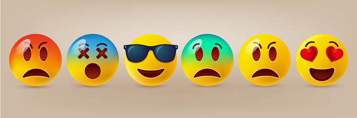 Cute emoticons set
