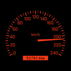 Vector car speedometer dial. High speed concept